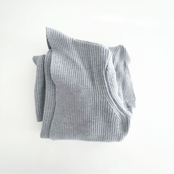 Tahari Open Cardigan Sweateer Gray Wool Blend Long Line Women's M Ribbed Knit - Picture 9 of 9